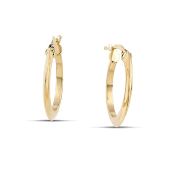 Σκουλαρίκια κρίκοι από χρυσό 14 καρατίων, πλακέ.